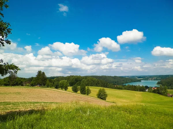 Bela Vista Lago Ostrzyckie Colinas Região Wiezyca Pomerânia Kashubia Polônia — Fotografia de Stock