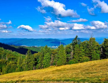 Polonya 'daki Beskides Dağları. Klimchok Dağı 'ndan görüntü.