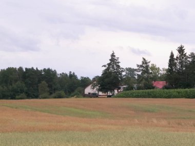 Kashubia 'da hava bulutlu. Gelen yağmur.