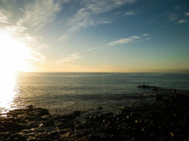 Atlantic Ocean coast view from Lanzarote island. Playa Blanca.