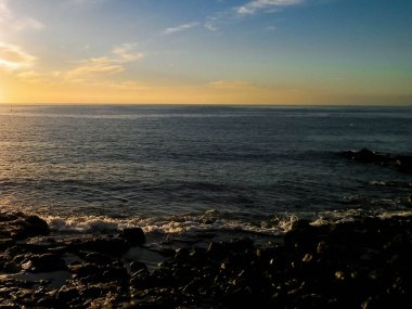Atlantic Ocean coast view from Lanzarote island. Playa Blanca.