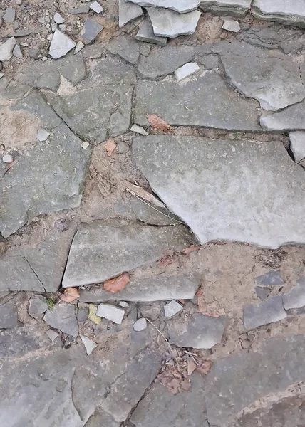 Yerdeki kayalar doğal bir arka plan. Boşluğu kopyala.