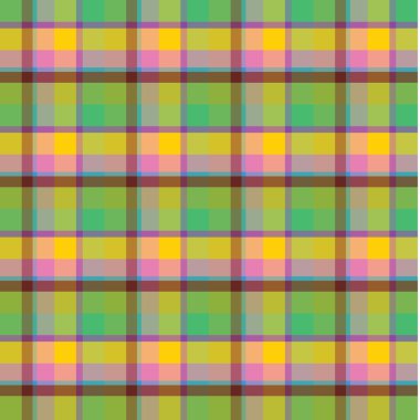 Yeşil pembe mavi tartan İskoç kareli plan tasarlamak vektör