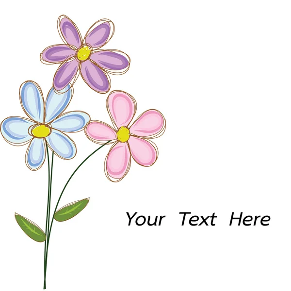 Buquê de flores vetor doodle com espaço para texto —  Vetores de Stock