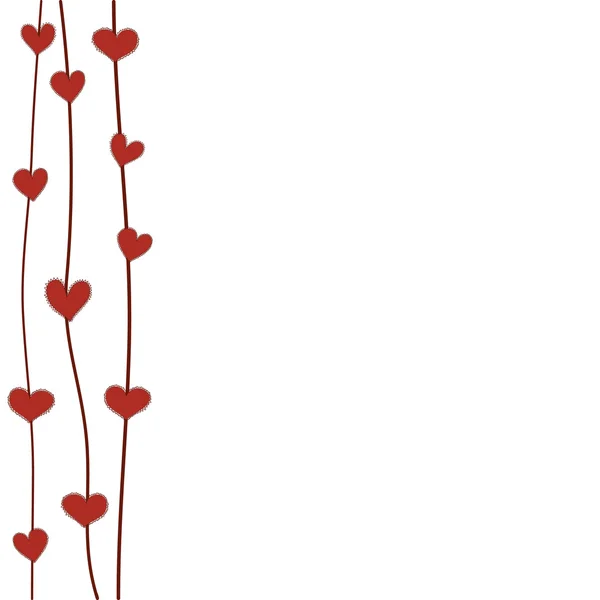 Cornice fiori cuore rosso — Vettoriale Stock