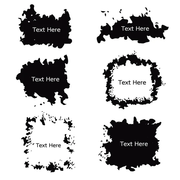 Noir et blanc cadre d'étiquette grunge bordure bouclée vecteur ensemble — Image vectorielle