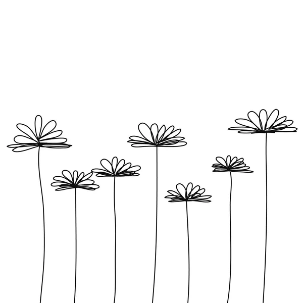 Vetor de flor doodle preto —  Vetores de Stock