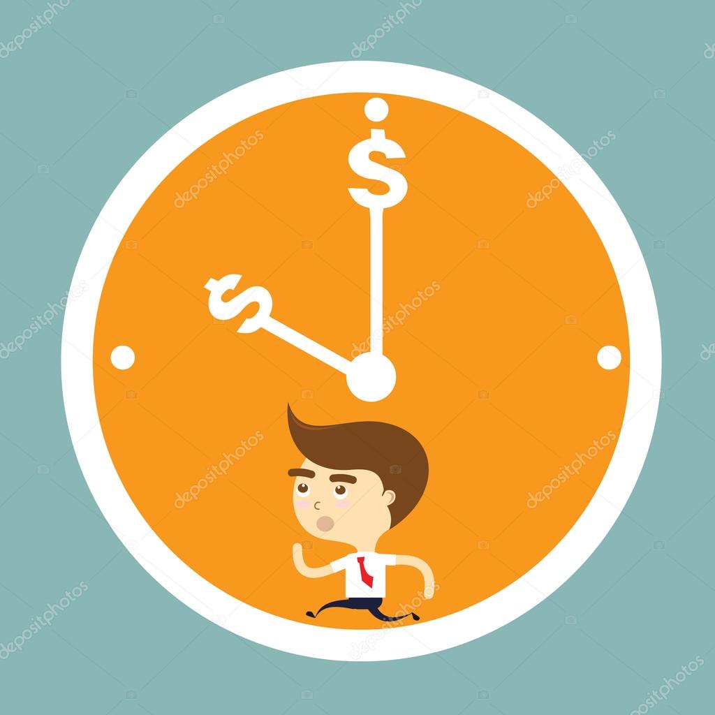 businessman running out of time vector