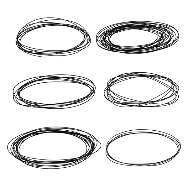 Oval el çekilmiş set vektör