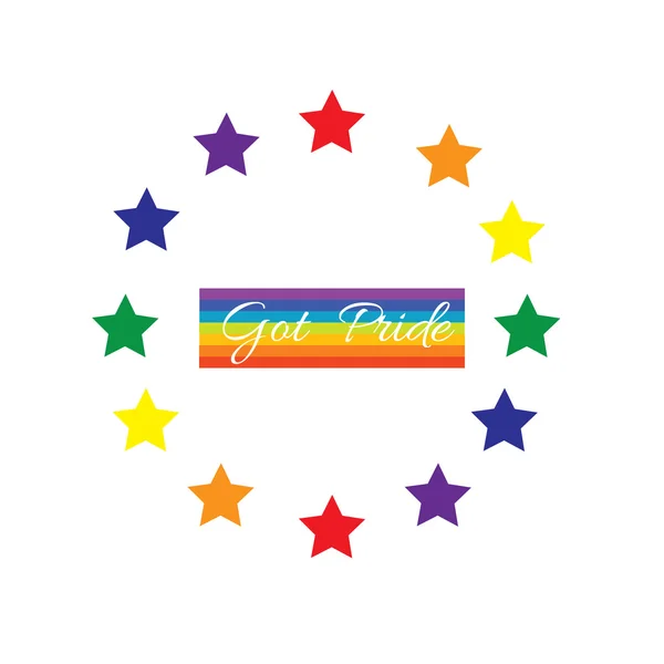Gay pride rainbow with star circle vector — Stock Vector