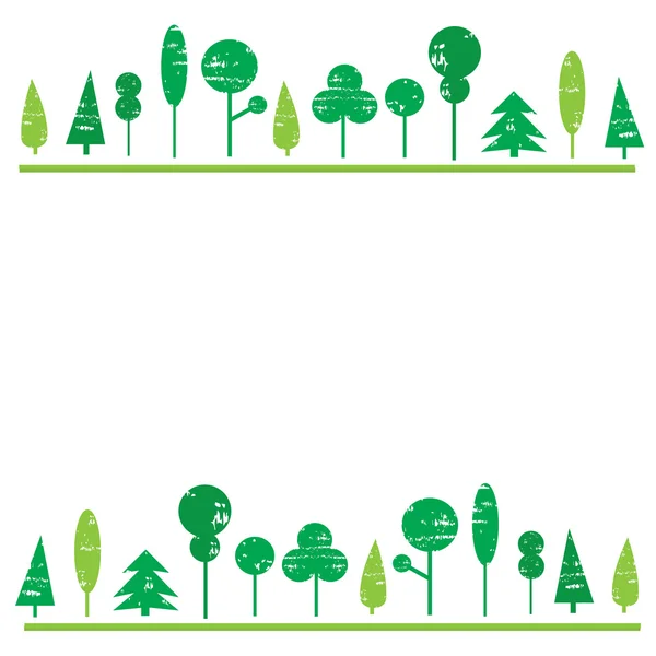 Ağaçlar grunge çeşitlilik metni, c beyaz arka plan ile ayarla — Stok Vektör
