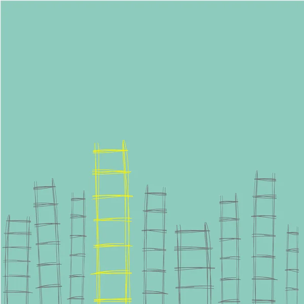 Ladders hand getekend voor concept van succes kunnen verschillende — Stockvector