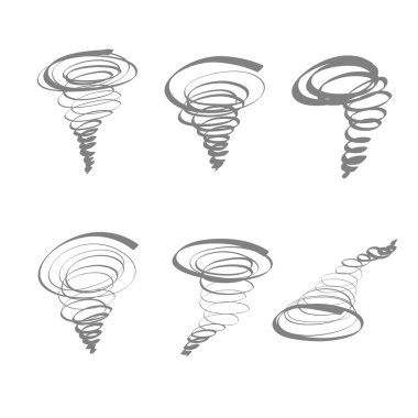 izole vektör tayfun el çekilmiş Icon set.