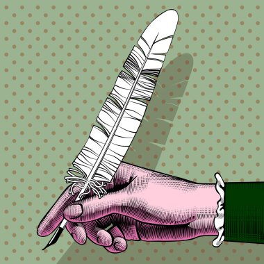 Kadının eli kalem ile