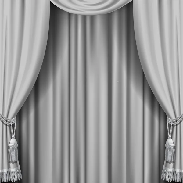 White curtain. Square theater background — Stok Vektör