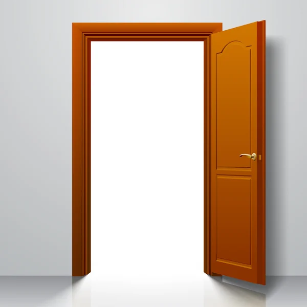 Открытая светло-коричневая дверь — стоковый вектор
