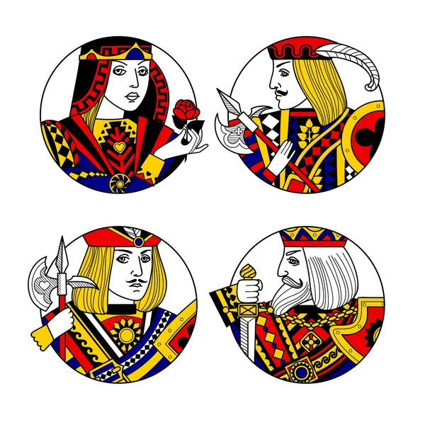Playing cards characters — Stok Vektör
