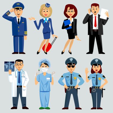 People of different professions clipart