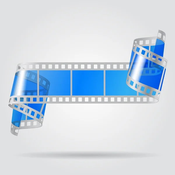 Paper curled film with blue transparent frames — Stock vektor