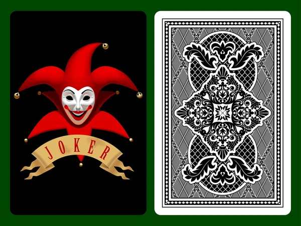 Rote Joker-Spielkarte — Stockvektor