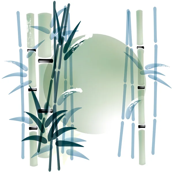 Tintával vagy akvarell festett bambusz háttér — Stock Vector