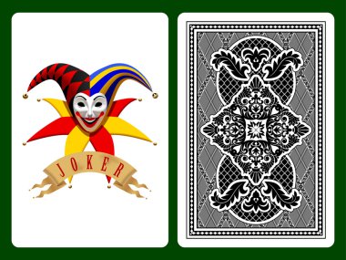 Joker iskambil siyah ve arka arka plan üzerinde
