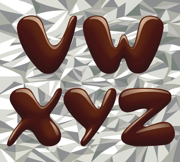 Chocolade Alfabetletters — Stockvector