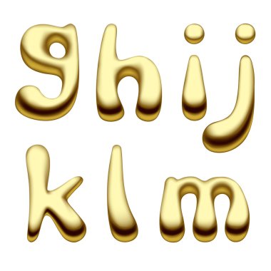 Gold alphabet letters clipart