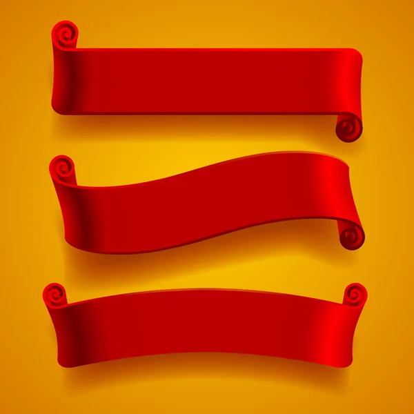 Três banners vermelhos —  Vetores de Stock