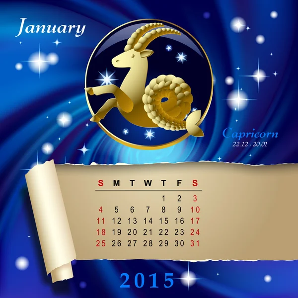 Zodiaku strony Kalendarz — Wektor stockowy