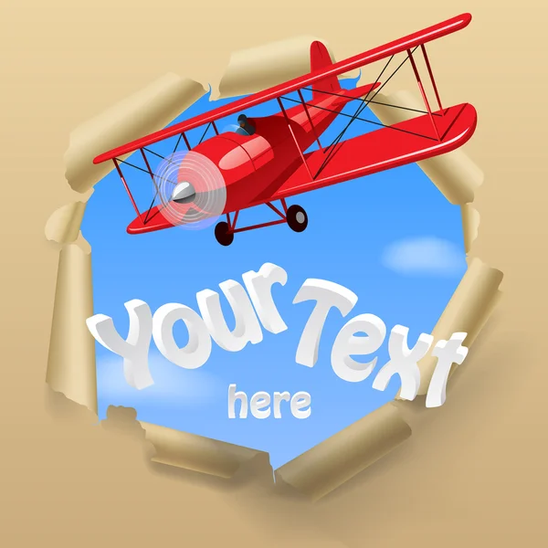 Avión con una pancarta — Vector de stock