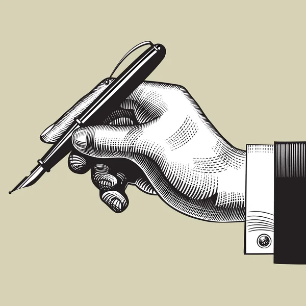 Main avec un stylo — Image vectorielle