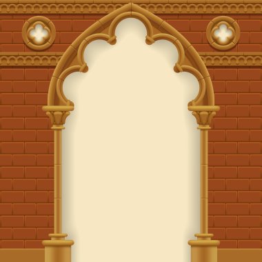 Gothic arch and wall clipart