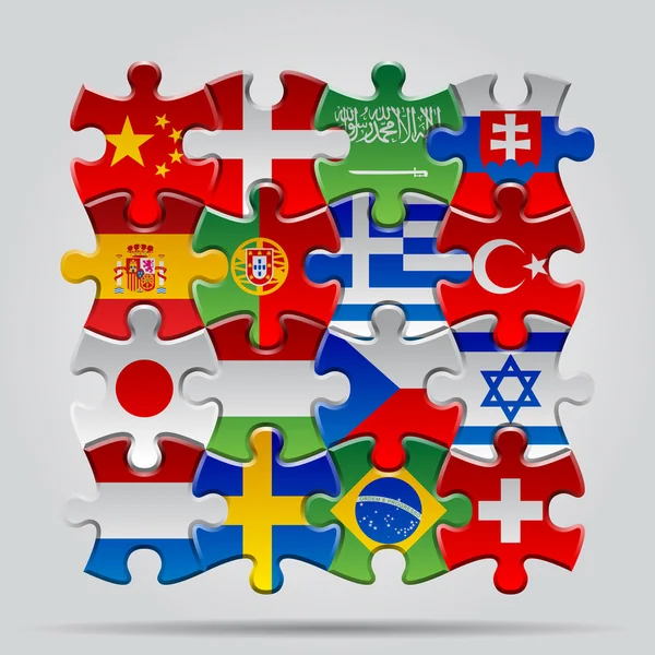 Флаги-головоломки — стоковый вектор
