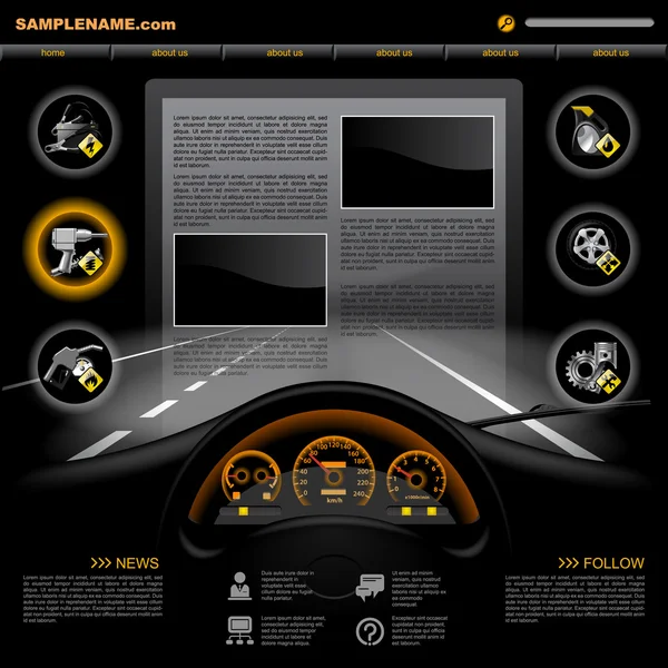 Plantilla web de servicio de automóvil — Vector de stock