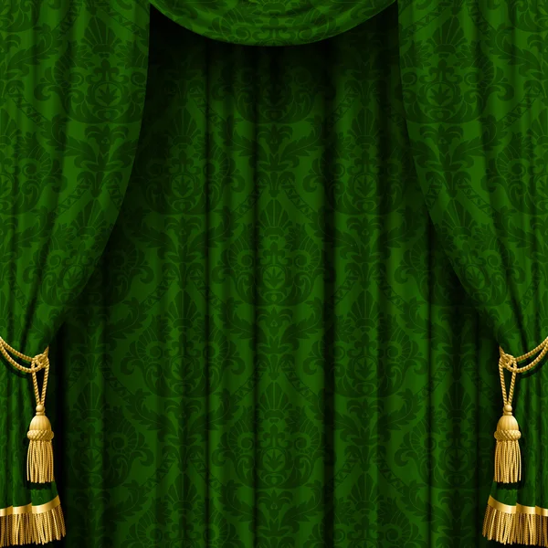 Green curtain — Stock Vector