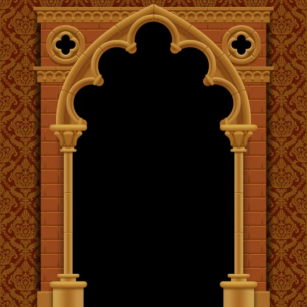 复古背景的哥特式门 — 图库矢量图片