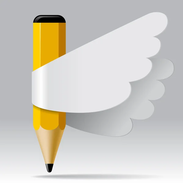 Pencil with wings — Stock Vector