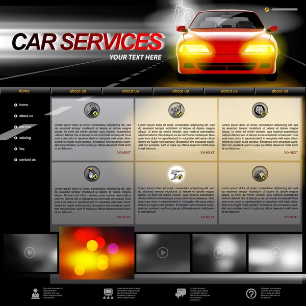 Auto Service Website sjabloon — Stockvector