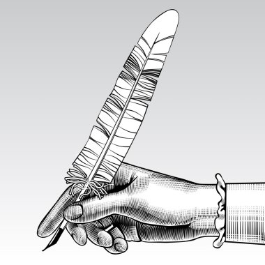 Kadın eli kalem ile