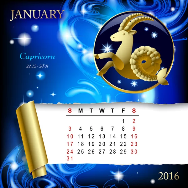 Zodiaku strony Kalendarz — Wektor stockowy