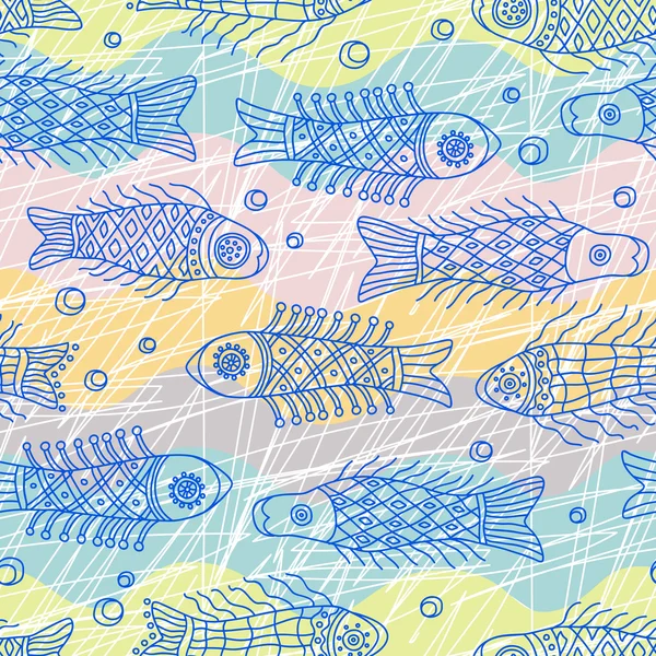 Patrón sin costura de pescado — Archivo Imágenes Vectoriales
