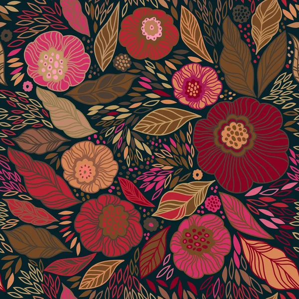 Motif floral sans couture — Image vectorielle