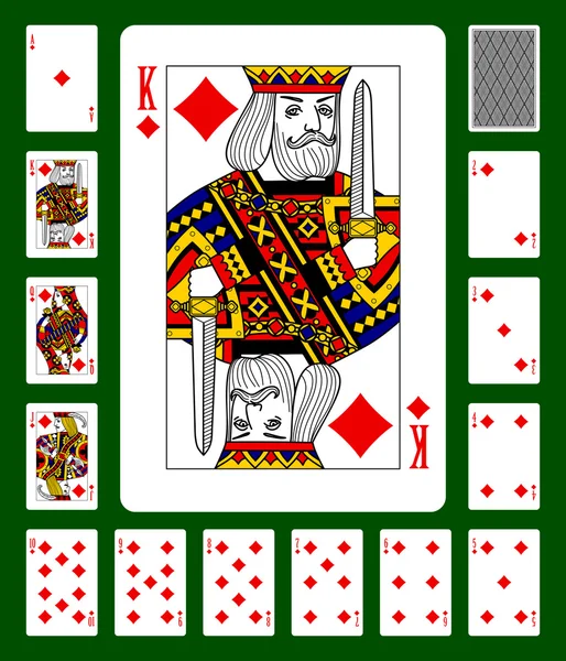 Diamants costume cartes à jouer — Image vectorielle