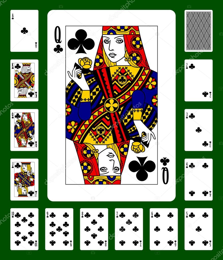 Clubs suit playing cards