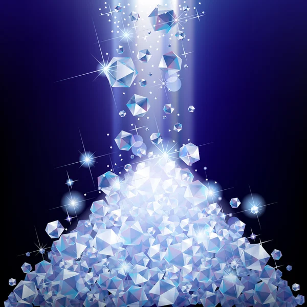 Heap of falling diamonds — Stock Vector