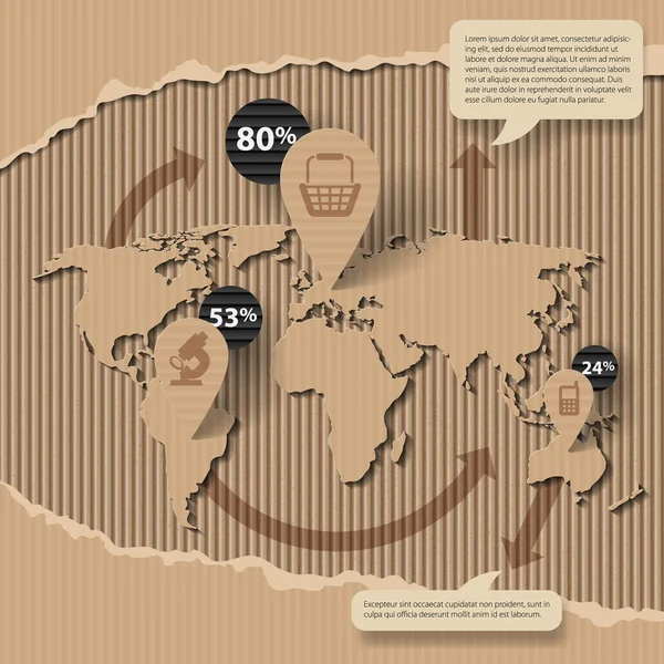 Modèle d'entreprise en carton ondulé — Image vectorielle