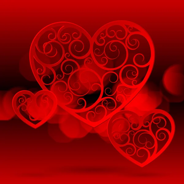 Красные бумажные сердца — стоковый вектор