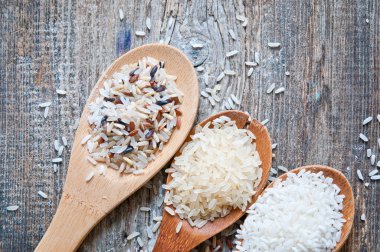 Rice on a wooden spoon clipart