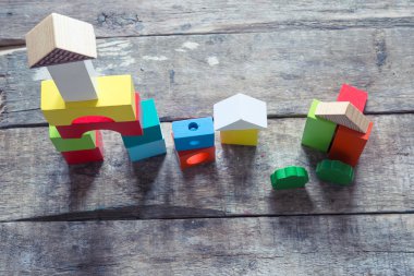 Ahşap bloklar üzerinde arka plan, yakın çekim